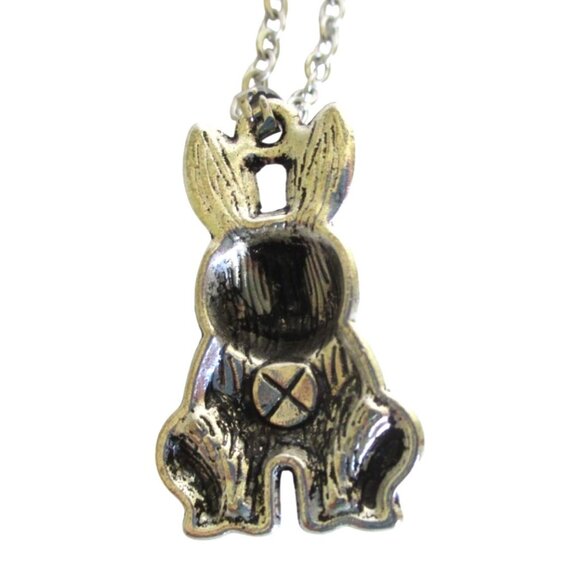 Bunny Rabbit Pendant Necklace With 20" Stainless Chain Cute Animal Jewelry Gift - Picture 5 of 5